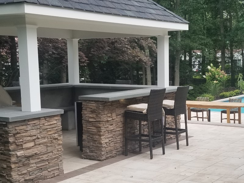 outdoor kitchen and bar island